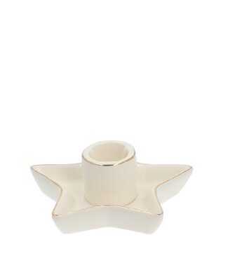 4A Natural white Christmas star candle holder | Diameter 10.5 centimetres | Height 3.5 centimetres | Set of 6