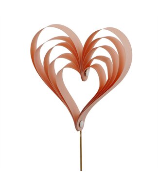 4A Rosa Herzstecker Eternal love | Länge 50 Zentimeter | Durchmesser 16 Zentimeter | Pro 10 Stück