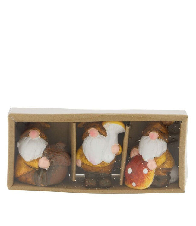 Décoration de gnome de Noël en couleurs mélangées | Dimensions 5 x 3,5 x 6,5 centimètres | Commande par lot de 3 pièces
