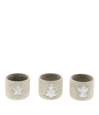 4A Pot de Noël aux couleurs mélangées avec texte “XMAS” | Dimensions 10 x 8 centimètres | Par 12 pièces