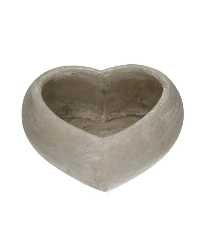 Grey flower pot plant pot heart | Size 25 x 18 x 10 centimetres | Available to order in sets of 4