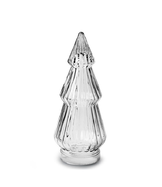 Transparante kerst Nordmann boom deco | Diameter 9 centimeter | Hoogte 23 centimeter | Per 12 stuks te bestellen