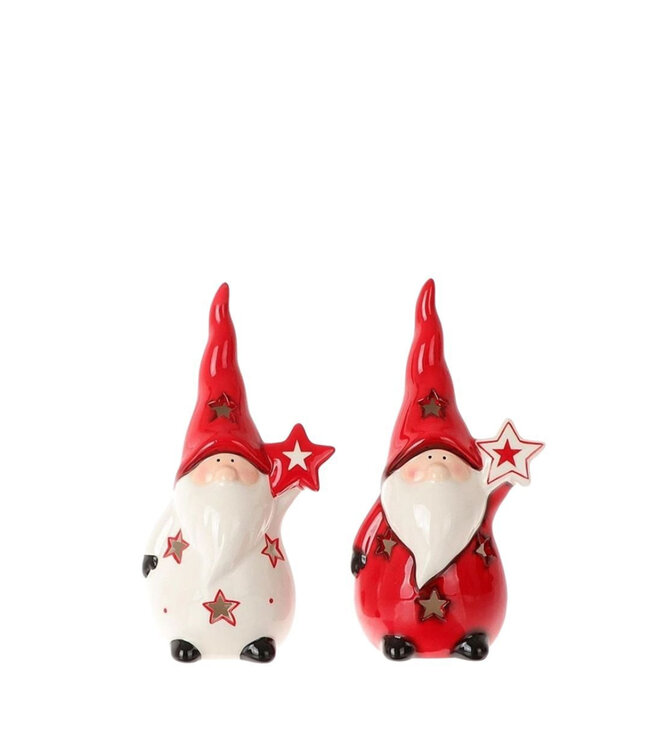 Mixed colours Santa star decoration | Height 18 centimetres | Available to order in sets of 4