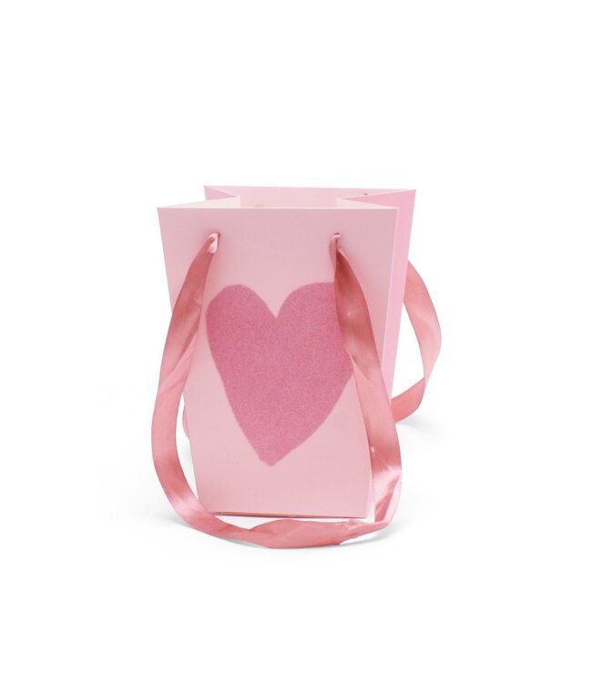 Sac rose Velvet Love | Dimensions 15 x 11 x 20 centimètres | Commande par 10 pièces