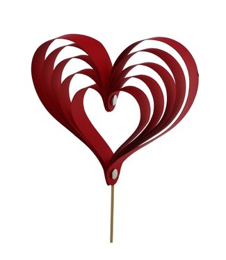 4A Piquet rouge Cœur Amour éternel | Longueur 50 centimètres | Diamètre 16 centimètres | Par 10 pièces