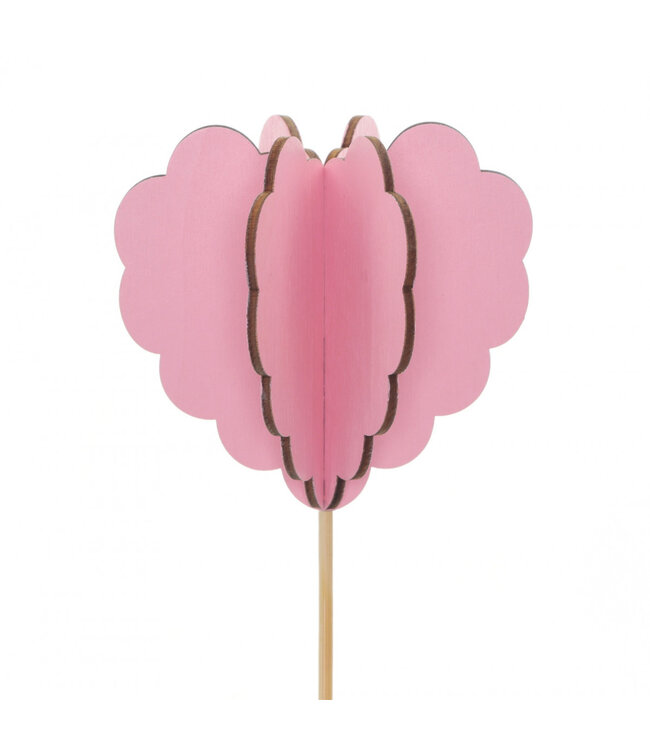 Rosa Herzstecker Lola | Länge 50 Zentimeter | Durchmesser 8 Zentimeter | Pro 25 Stück zu bestellen