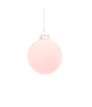 4A Pink velvet Christmas bauble | Diameter 80 millimetres | Per 12 pieces