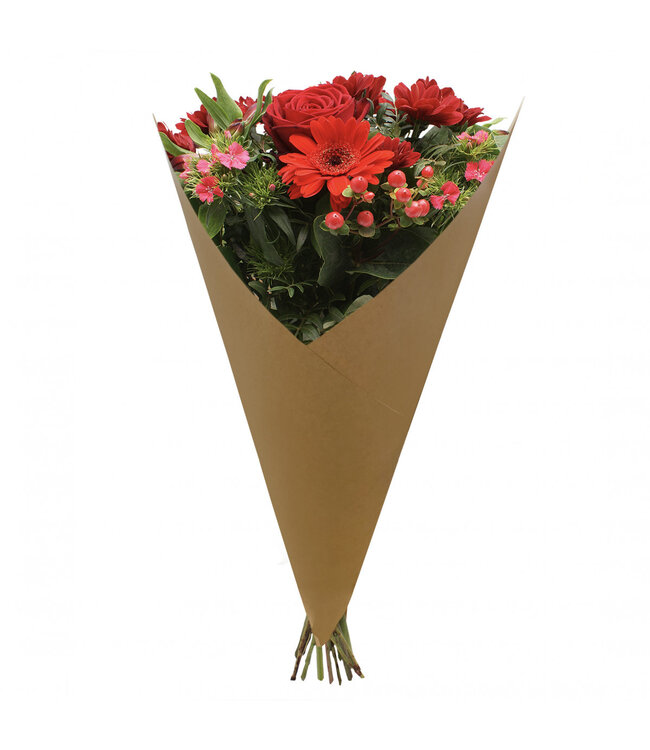Emballage de fleurs brun flex | Dimensions 65 x 55 centimètres | Commande par 50 pièces