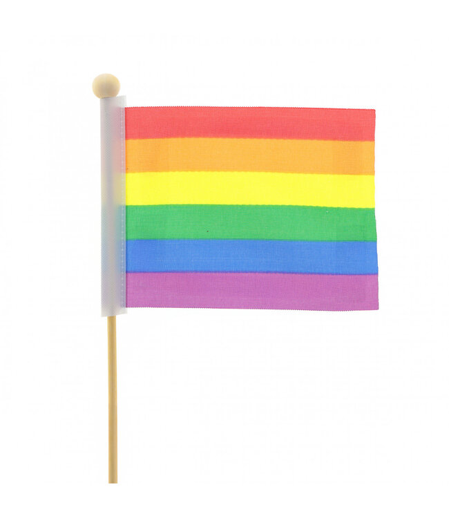 Pride-Flagge mit gemischten Farben zum Einstecken | Länge 50 Zentimeter | Größe 8 x 11 Zentimeter | Bestellbar pro 25 Stück