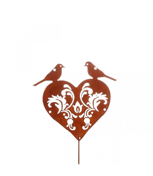 Orange red brown heart pick | Length 30 centimetres | Diameter 16 centimetres | Available to order in sets of 12