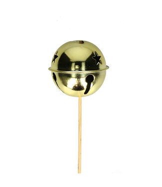 4A Goldene Weihnachtsglocke mit Stiel | Länge 50 Zentimeter | Durchmesser 6 Zentimeter | Pro 25 Stück