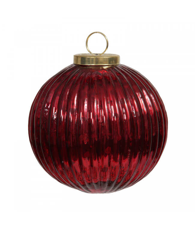 Boule de Noël rouge brillante | Diamètre 100 millimètres | Commande par 6 pièces