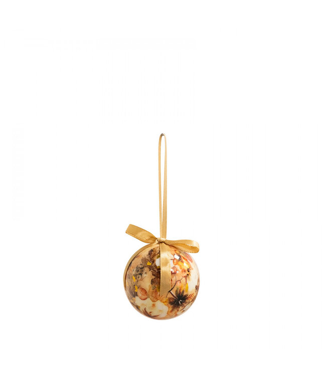 Boule de Noël crème spéciale avec coton | Diamètre 70 millimètres | À commander par 3 pièces