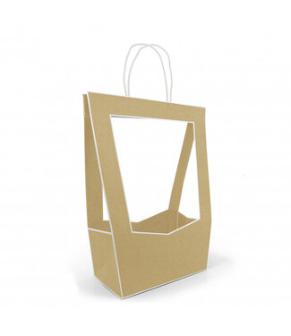 4A Sacs marron Médaillon | Dimension 23 x 14 x 38 centimètres | Par 5 pièces