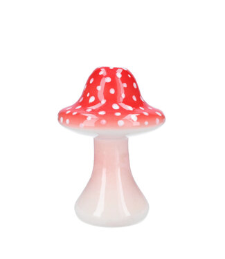 4A Vase champignon rose et blanc | Diamètre 3 - 14 centimètres | Hauteur 21 centimètres | Par 2 pièces