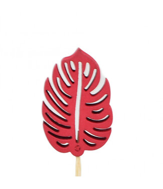 4A Pique-feuille rouge foncé déco | Longueur 20 centimètres | Dimensions 4 x 6 centimètres | Par 12 pièces
