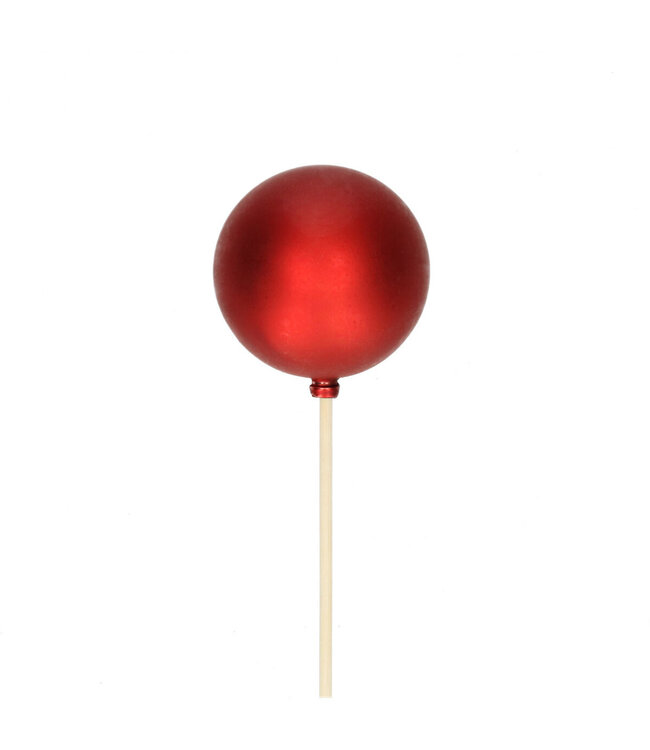 Stecker matte rote Weihnachtskugel | Länge 50 Zentimeter | Durchmesser 6 Zentimeter | Pro 25 Stück zu bestellen