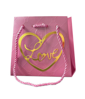 4A Sac rose Posh love | Dimensions 13 x 17 x 15 centimètres | Par 10 pièces