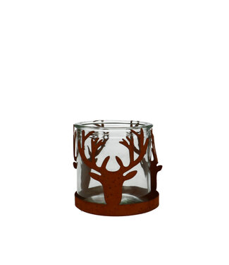 4A Bougie chauffe-plat renne de Noël marron | Dimensions 8 x 8 centimètres | Par 6 pièces