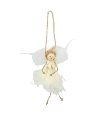 4A Pendentif ange de Noël blanc | Longueur 12 centimètres | Par lot de 3 pièces