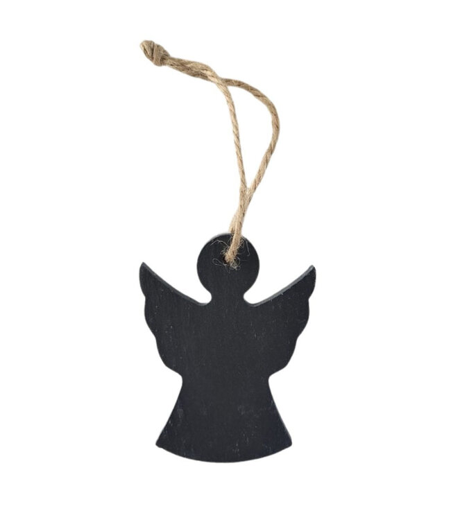 Ange de Noël noir à suspendre | Longueur 10 centimètres | Commande par lot de 10 pièces