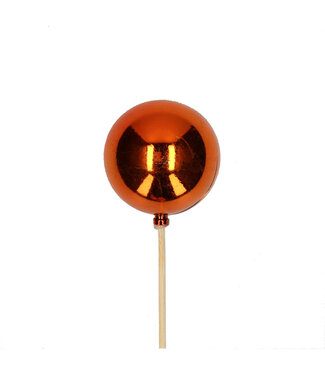 4A Glänzende orange Weihnachtskugel mit Stecker | Länge 50 Zentimeter | Durchmesser 6 Zentimeter | Pro 25 Stück