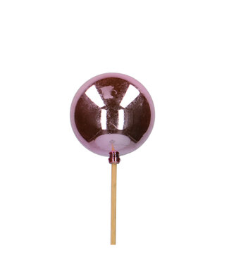 4A Glänzende hellrosa Weihnachtskugel-Stecker | Länge 50 Zentimeter | Durchmesser 6 Zentimeter | Pro 25 Stück