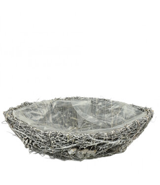4A Pot de fleurs Salim gris en forme de bateau | Dimensions 29 x 14 x 7 centimètres | Par lot de 2 pièces