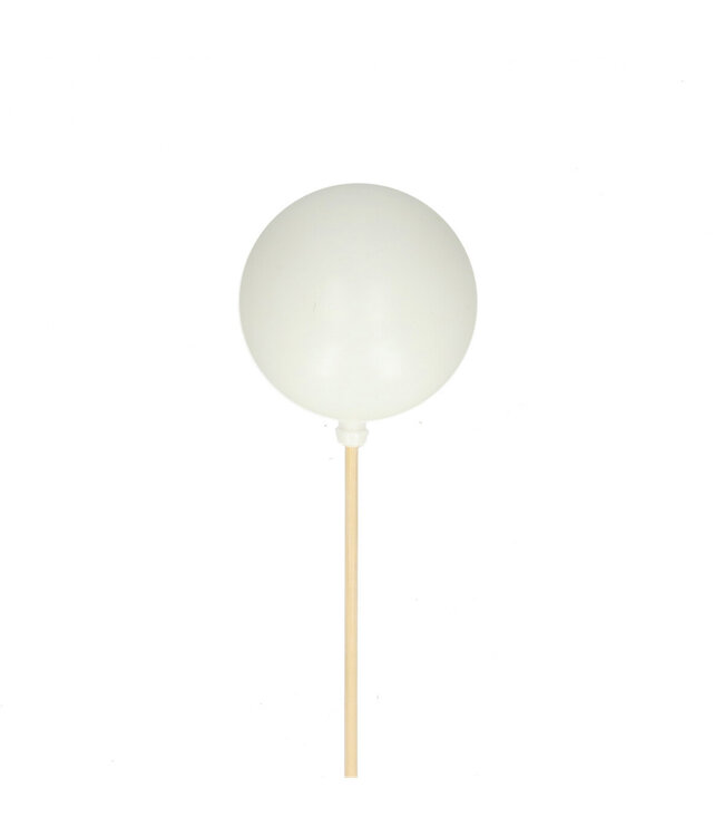 Décoration naturelle mate boule de Noël blanche | Longueur 50 centimètres | Diamètre 6 centimètres | Commande par 25 pièces