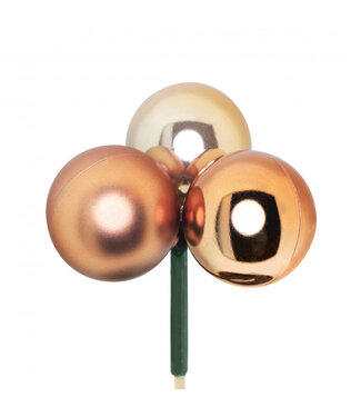 4A Taupe Weihnachtskugel Trio Mix mit Stecker | Länge 50 Zentimeter | Durchmesser 4 Zentimeter | Pro 10 Stück