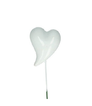 4A Natural white heart pick fun | Length 20 centimetres | Diameter 4 centimetres | Per 24 pieces