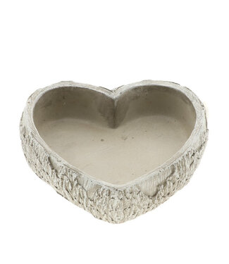 4A Grey plant pot flowerpot heart | Size 20 x 20 x 5.5 centimetres | Set of 4 pieces
