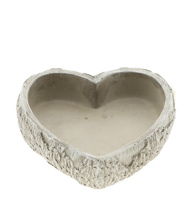 Grey plant pot flowerpot heart | Dimensions 20 x 20 x 5.5 centimetres | Available to order in sets of 4