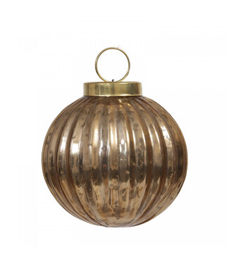 4A Gold-coloured shiny Christmas bauble | Diameter 75 millimetres | Per 9 pieces