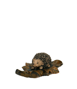 4A Brown hedgehog with leaf decoration | Size 10 x 7 x 4 centimetres | Per 12 pieces