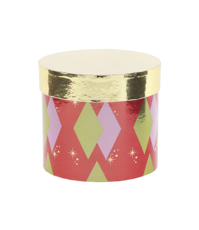 Christmas Hat Box Argyle | Diameter 15 centimetres | Height 13 centimetres | Available to order in sets of 6