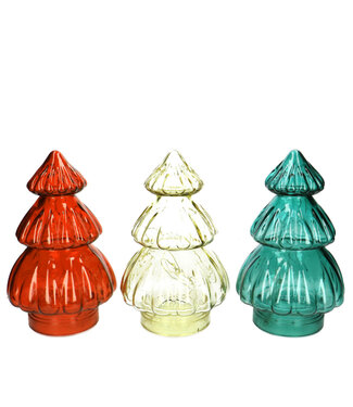 4A Arbre de Noël à LED couleurs mixtes | Diamètre 12 centimètres | Hauteur 19,5 centimètres | 10 lumières | Minuterie incluse | Par 12 pièces