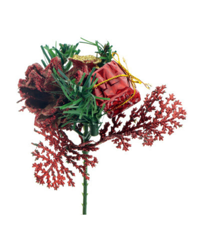 Stecker rote Weihnachtsrose | Länge 50 Zentimeter | Durchmesser 8 Zentimeter | Pro 10 Stück zu bestellen