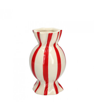 4A Kerst Keramiek Candy vaas d6/8*15cm ( x 12 )