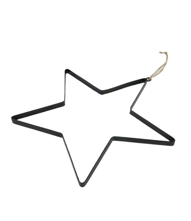 Kerst Deco ster ijzer hanger 30cm ( x 10 )