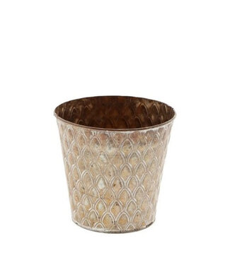 4A Pot de fleurs en zinc couleur cuivre Peacock | Diamètre 16 centimètres | Hauteur 15 centimètres | Par 12 pièces