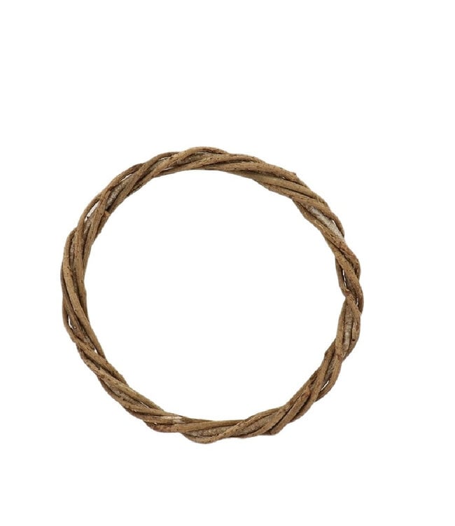 Couronne en vigne torsadée séchée naturelle brune | Diamètre 45 centimètres | Épaisseur 3,5 centimètres | À commander à l'unité