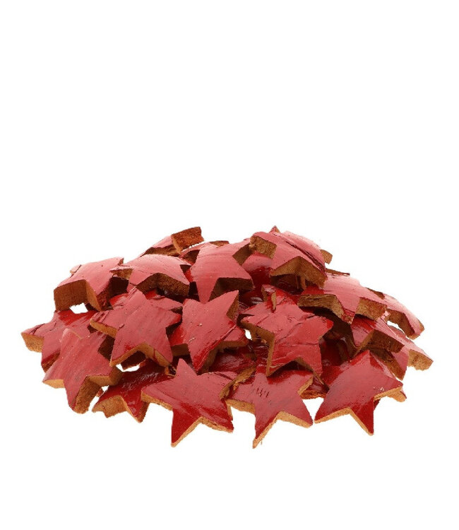 Red coconut fibre Star | Diameter 7 centimetres | Available to order per 50 pieces