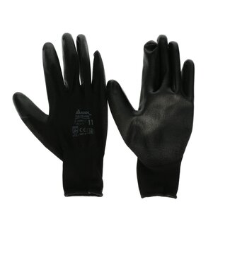 4A Gant en PU Noir | Taille M (8) | Par 12 pièces