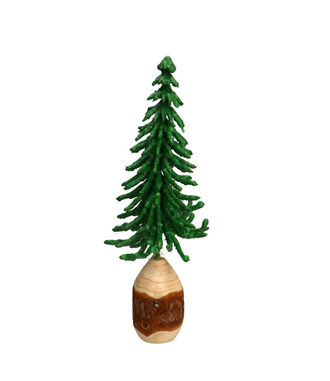 Sapin de Noël vert en cire | Diamètre 9 centimètres | Hauteur 21 centimètres | Commande par 6 pièces