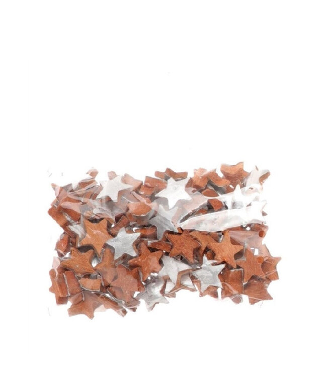 Étoile argentée en fibre de coco | Diamètre 4,5 centimètres | Commande par 100 pièces