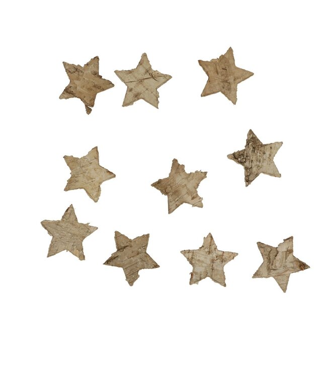 Étoile en bouleau naturel | Diamètre 4,5 centimètres | Commande par 100 pièces