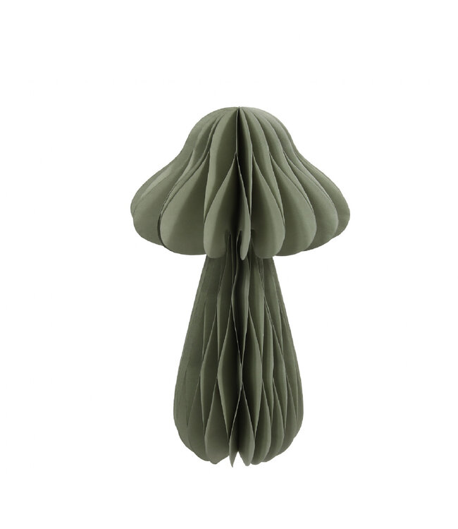 Champignon en papier vert Déco | Longueur 18 centimètres | Largeur 30 centimètres | À l'unité