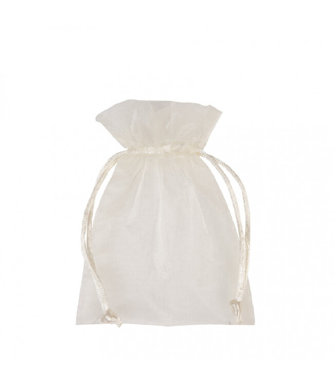Sac en organza ivoire | Diamètre 9 centimètres | Hauteur 12 centimètres | Commande par 10 pièces