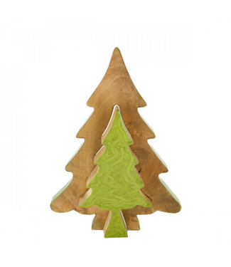 4A Sapin de Noël en bois vert | Largeur 23 centimètres | Profondeur 2,5 centimètres | Hauteur 31 centimètres | Par 8 pièces